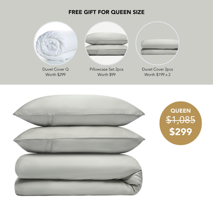 4pcs Fitted Sheet Set TENCEL™ (1 Sheet, 1 Duvet Cover & 2 Pillowcases)