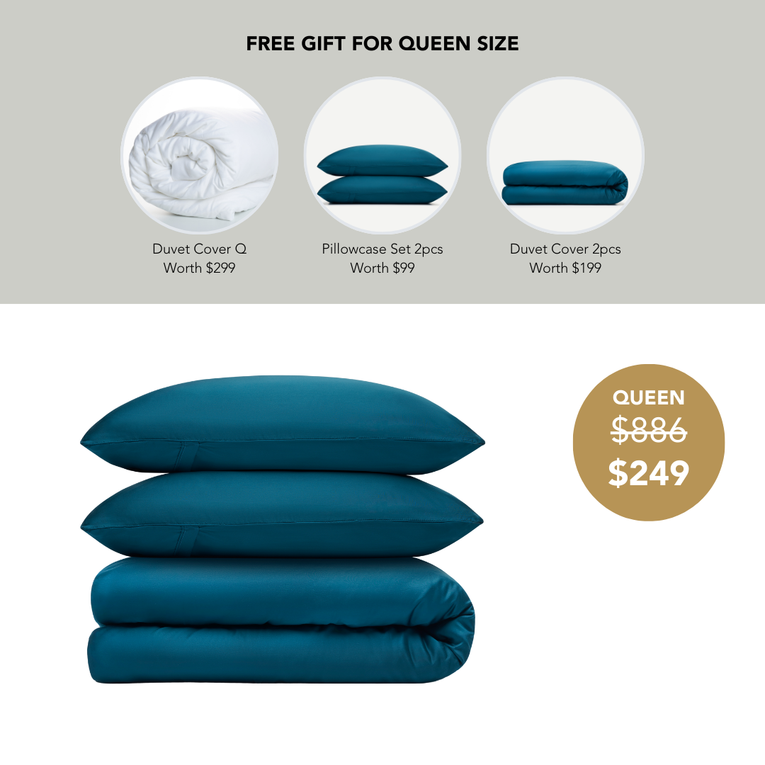 4pcs Fitted Sheet Set TENCEL™ (1 Sheet, 1 Duvet Cover & 2 Pillowcases)